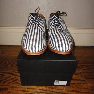TAFT "The Kennedy" Men's Black & White Striped Oxford Shoes Size 48 (US 15)